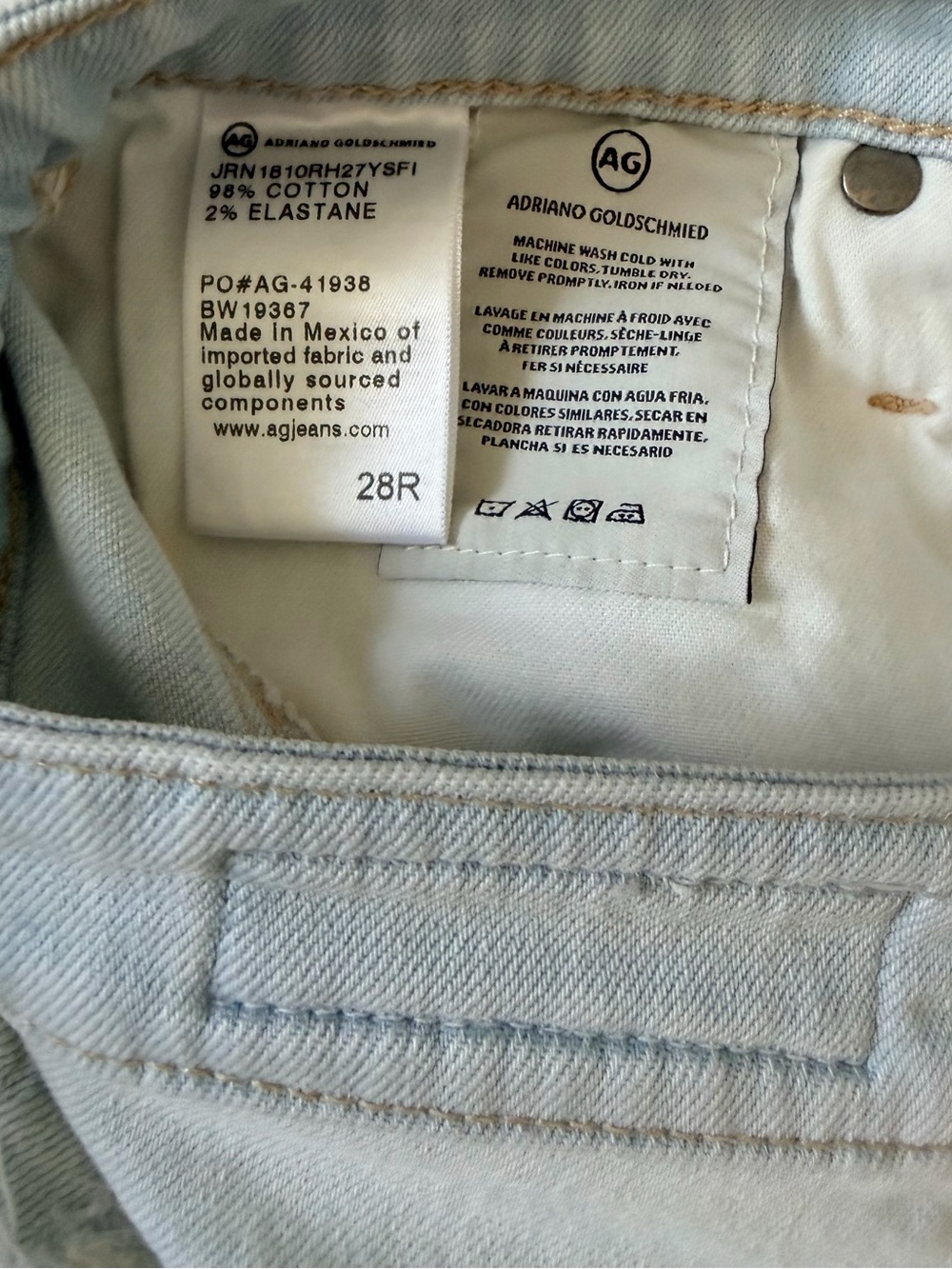 AG The Bryn Ex-Boyfriend Cut Off Distressed Denim Shorts Size 28 - Picture 6 of 7